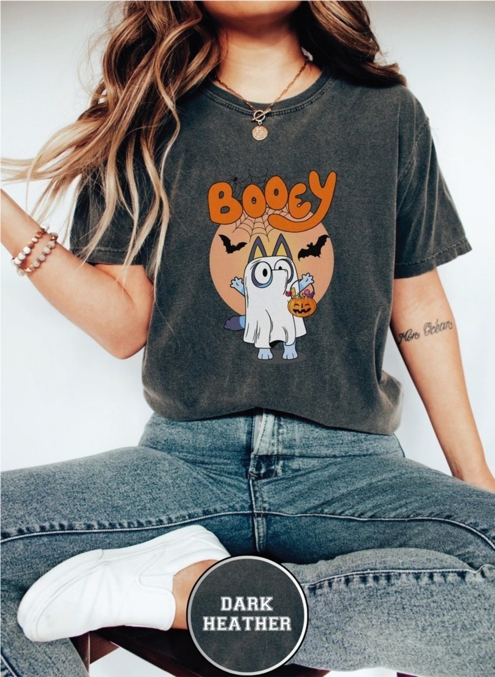 Booey Halloween Shirt Cute Bluey Ghost T-Shirt Funny Spooky Season Cartoon